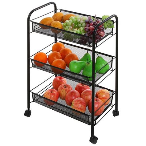 rolling metal storage cart